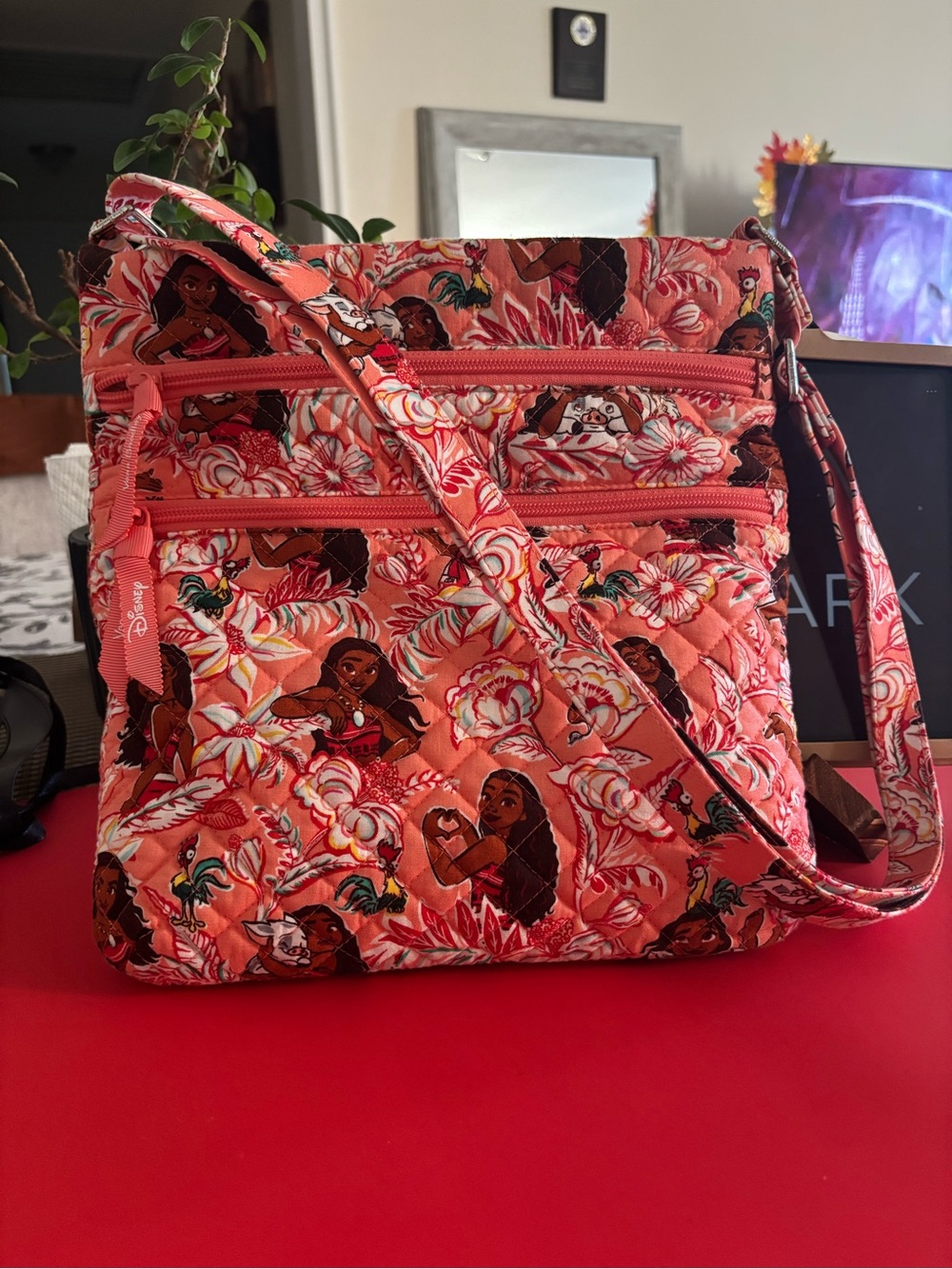 Vera Bradley Coral Floral Quilted Crossbody Bag